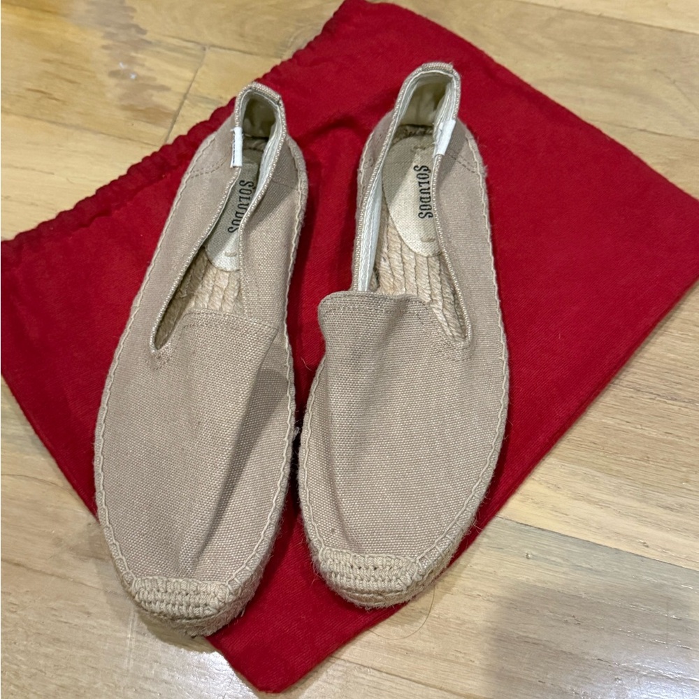 Soludos Tan Espadrilles Casual Slip-On